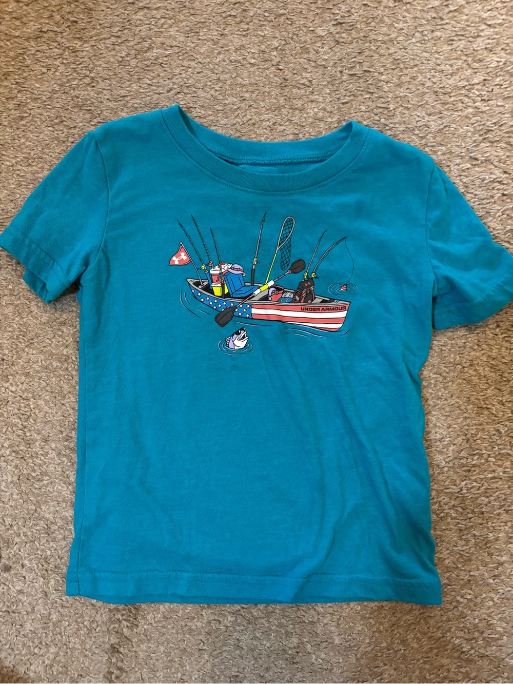 Under Armour Boys' Teal Fishing Boat Graphic Tee